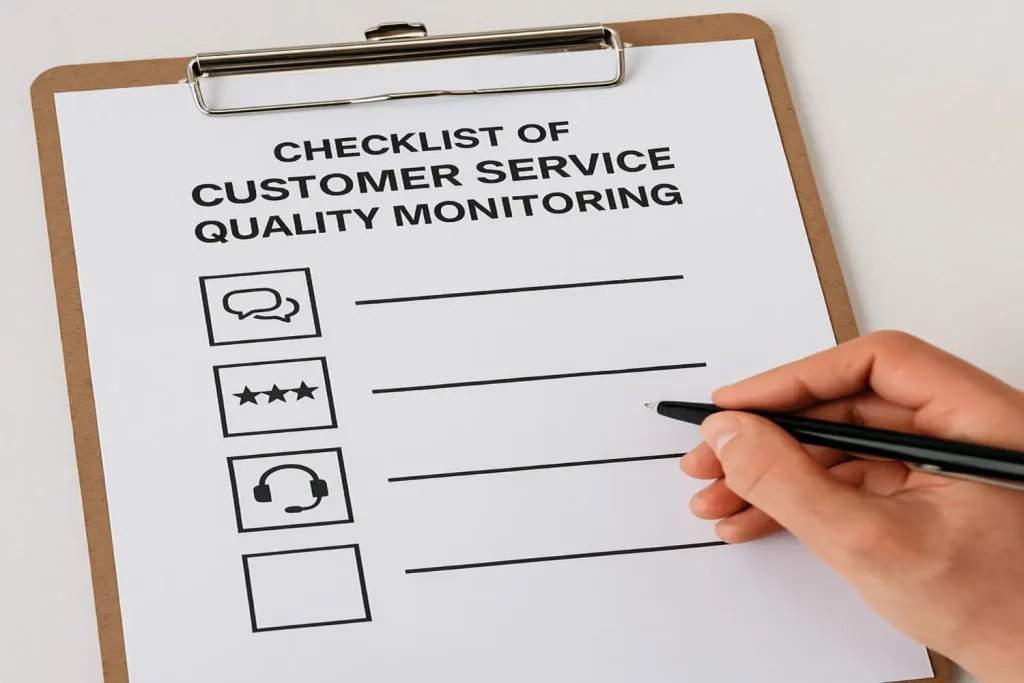 Checklist of Customer Service Quality Monitoring